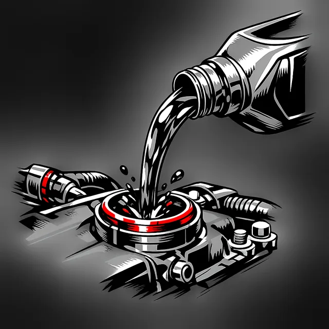 Aceite vertiéndose en el motor